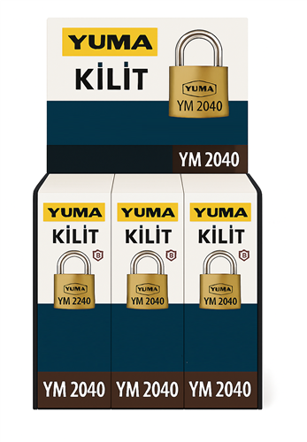 Yuma YM2040 Sarı Kaplama Pirinç Asma Kilit 40 mm