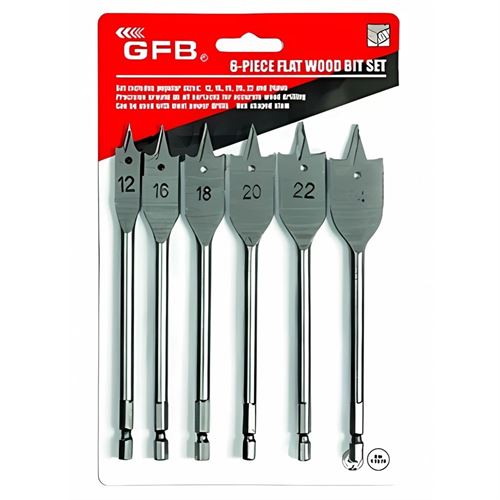 Gfb Yaprak Ahşap Delici Matkap Ucu Set Hex Saplı 6 Parça