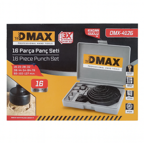 Dmax DMX4126 Набор коронок для перфорации отверстий, 16 предметов