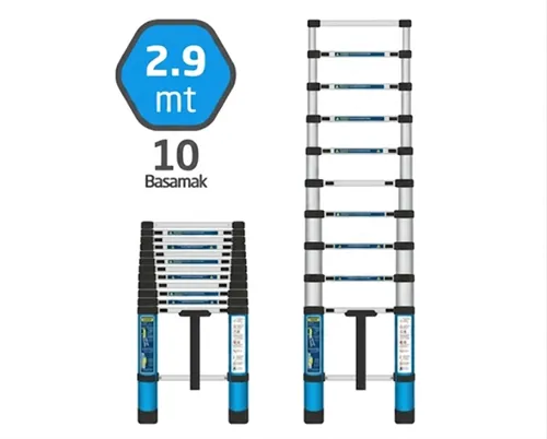 Master 504331 Teleskopik Merdiven Paslanmaz Çelik 290cm 10 Basamak