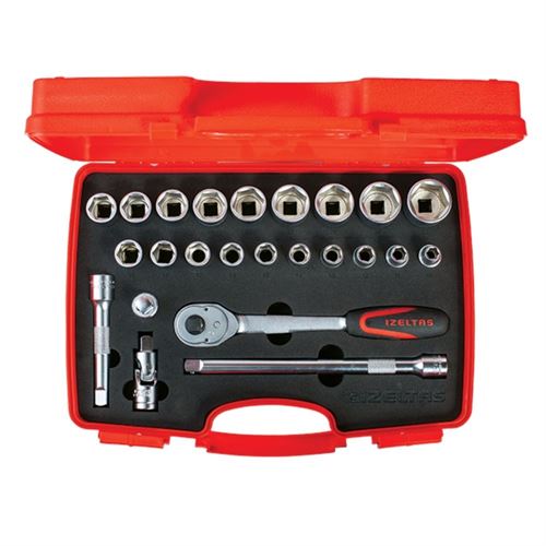 İzeltaş 1113002024 Altı Köşe Lokma Anahtar Takımı 24 Parça 1/2''