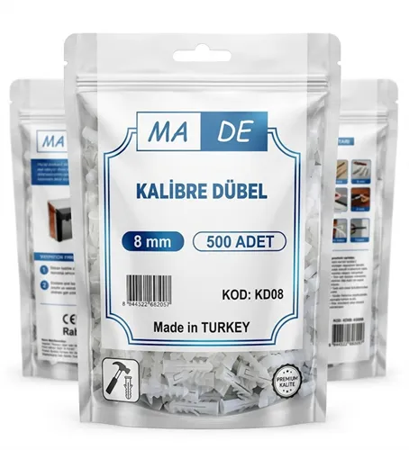 Made Kalibre Dübel 8 mm 500'lü Paket