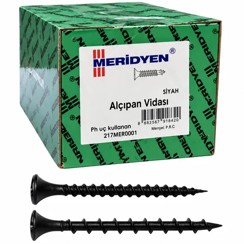 Meridyen Alçıpan Vidası Sivri Uçlu 3.5×45 mm 500’lü Paket