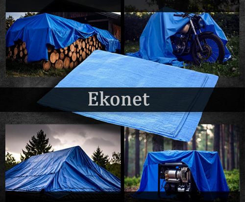 Ekonet Blue Waterproof Protective Tarp 10x10 Mt