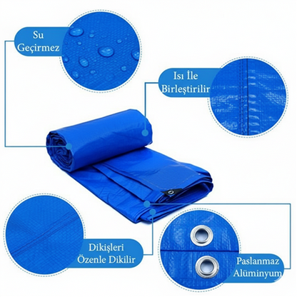 Ekonet Mavi Su Geçirmez Koruyucu Branda 15x15 Mt