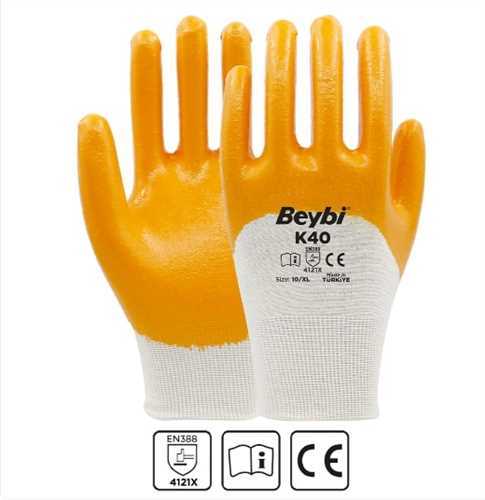 Beybi K40 Sarı Nitril İş Eldiveni No:10