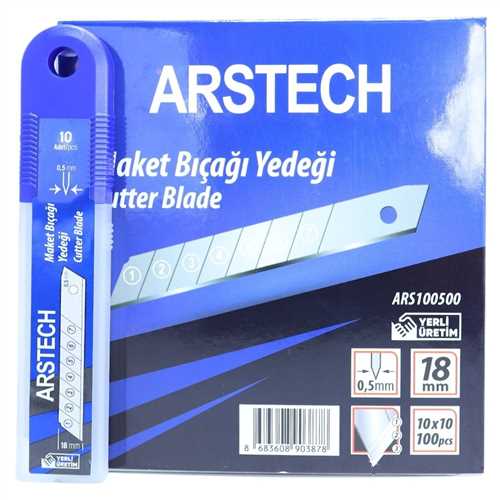 Arstech ARS100500 Replacement Utility Knife Blade 18 mm Thickness 0.50 mm (1461)