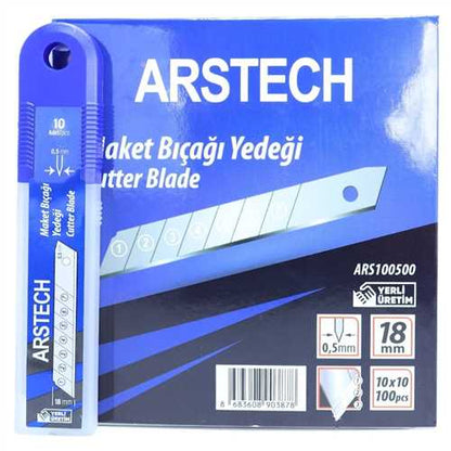Arstech ARS100500 Replacement Utility Knife Blade 18 mm Thickness 0.50 mm (1461)