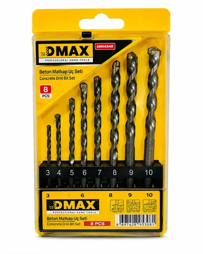 Dmax DMX4348 Beton Matkap Ucu Seti 8 Parça