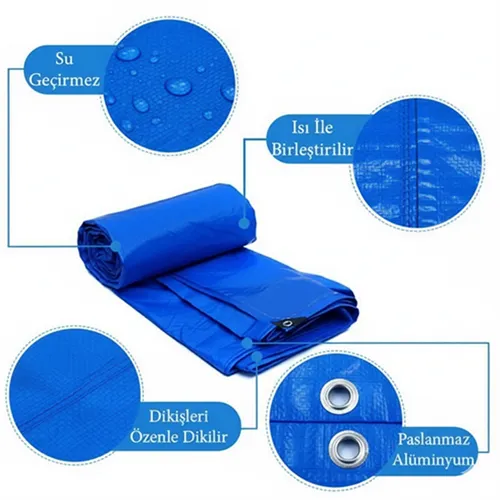 Ekonet Blue Waterproof Protective Tarp 10x18 m