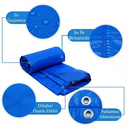 Ekonet Blue Waterproof Protective Tarp 10x18 m