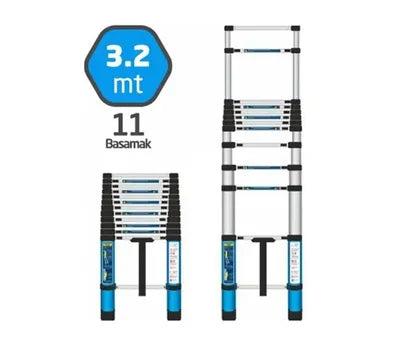 Master 504332 Teleskopik Merdiven Paslanmaz Çelik 320cm 11 Basamak