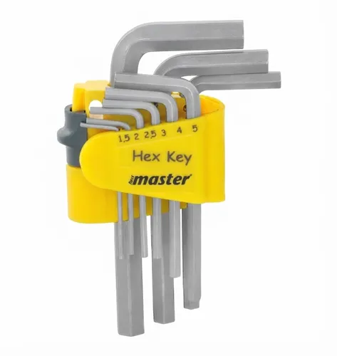 Master Allen Anahtarı Kısa 9 Parça  Krom - Nikel