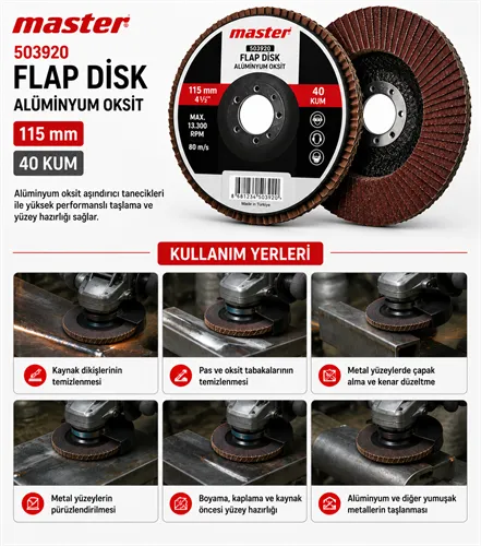 Master 503920 Flap Disk Alüminyum Oksit 115 mm 40 Kum