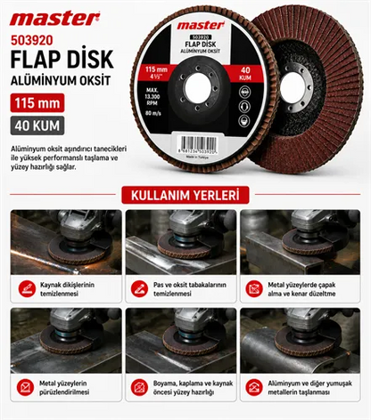 Master 503920 Flap Disk Alüminyum Oksit 115 mm 40 Kum