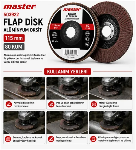 Master 503922 Flap Disk Alüminyum Oksit 115 mm 80 Kum