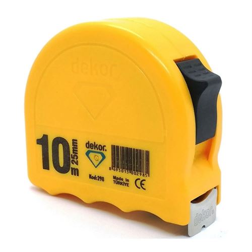 Dekor 298 Şerit Metre Sarı Kasa 10 mt 25 mm