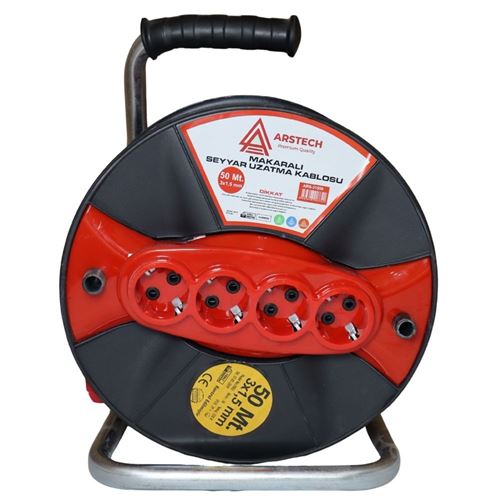 Arstech ARS31550 Seyyar Makara Kablo 3x1.5 mm 50 Metre