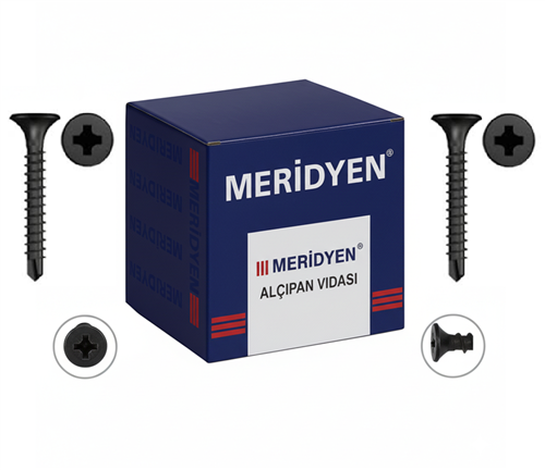 Meridyen Alçıpan Vidası Sivri Uçlu 3.5×35 mm 1000’li Paket