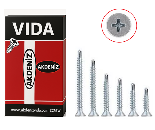 Akdeniz Matkap Uçlu Vida YHB 4.2x22 mm 1000’li Paket