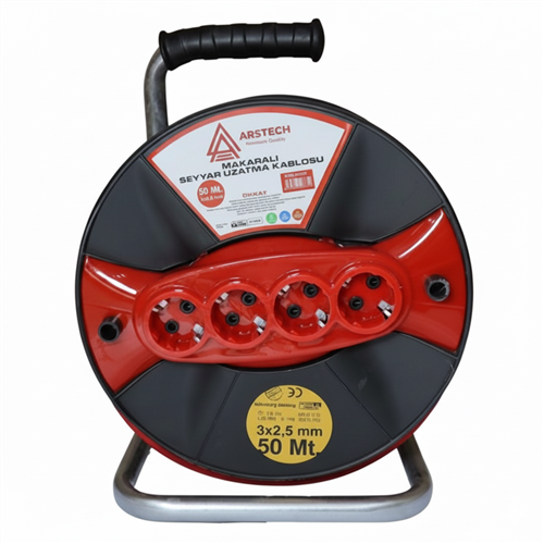 Arstech ARS32550 Seyyar Makara Kablo 3x2.5 mm 50 Metre