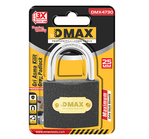 Dmax DMX4733 Blisterli Gri Asma Kilit 50 mm