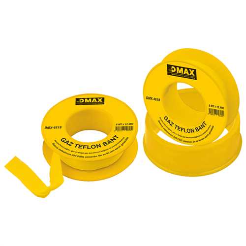 Dmax DMX4618 Gaz Teflon Bant 8 Metre x 12 mm