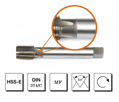 Mte HSS E DIN 374/C Metrik Makina Kılavuzu M20x1.5 H6