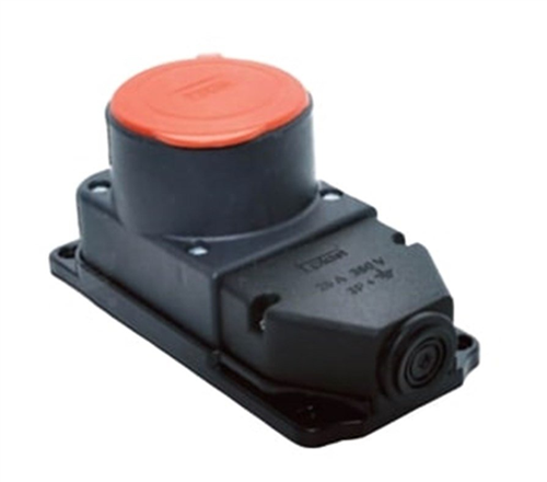 Master 505480 Trifaze Kapaklı Dişi Priz Kauçuk Gövde Tekli