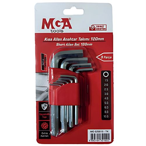 Mega Allen Anahtar Takımı Kısa Tip 9 Parça