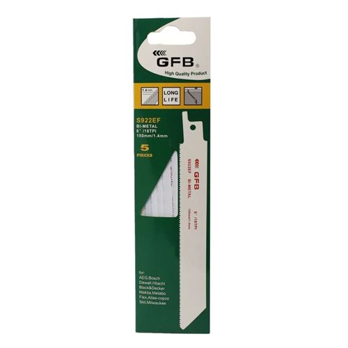 Gfb S922EF Tilki Kuyruğu Testere Bıçağı Metal Kesim 5'li Paket