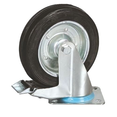 Mertsan Yük Taşıama Servis Tekerleği Kauçuk Dönerli Frenli Tip 200x50 mm