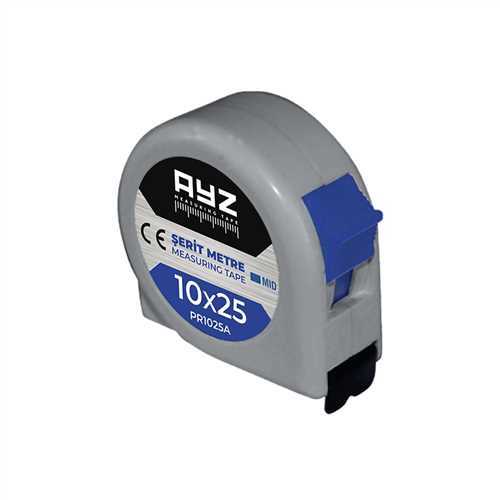 Ayz Plastik Gövdeli Şerit Metre 10x25 mm