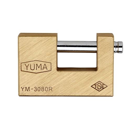 Yuma YM3080 Pirinç Gövde Kayar Milli Asma Kilit 80 mm