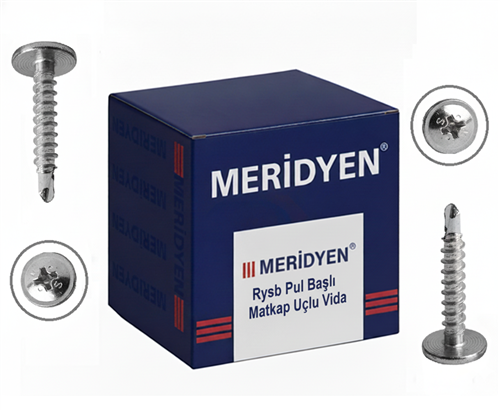 Meridyen Rysb Pul Başlı Matkap Uçlu Vida 4.8×25 mm 1000’li Paket