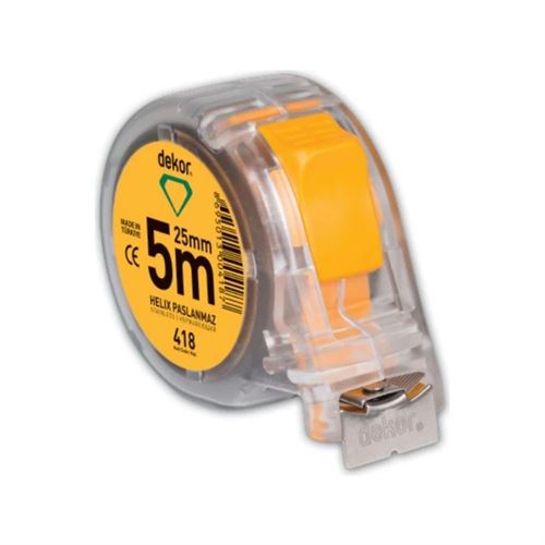 Dekor 418 Helix Şerit Metre Şeffaf Kasa Paslanmaz 5 mt 25 mm