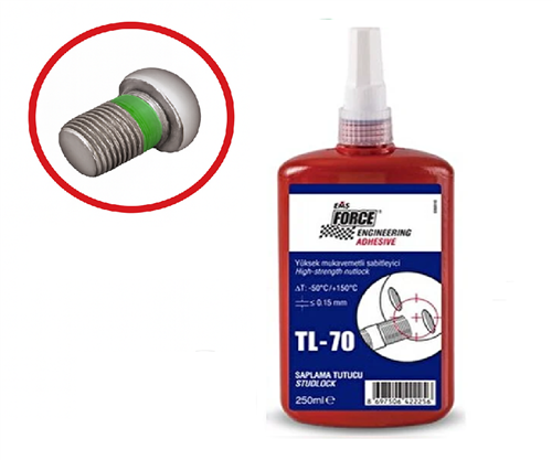 Ems Force TL-70 Yüksek Mukavemetli Civata Tutucu Sabitleyici 50 ml