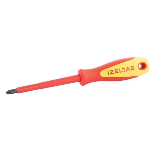 İzeltaş 4145186100 İzoleli Elektrikçi Yıldız Uçlu Tornavida 1000V 6×100 mm