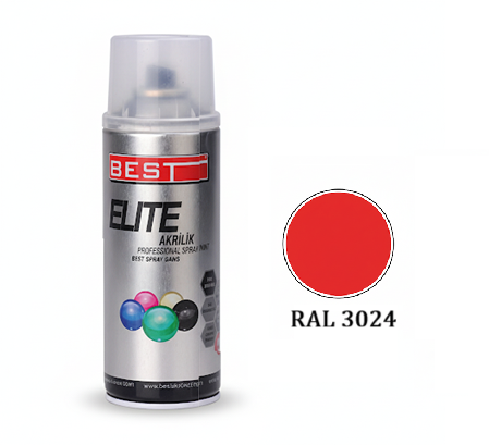 Best RAL3024 Elite Floresan Kırmızı Sprey Boya 400 ml