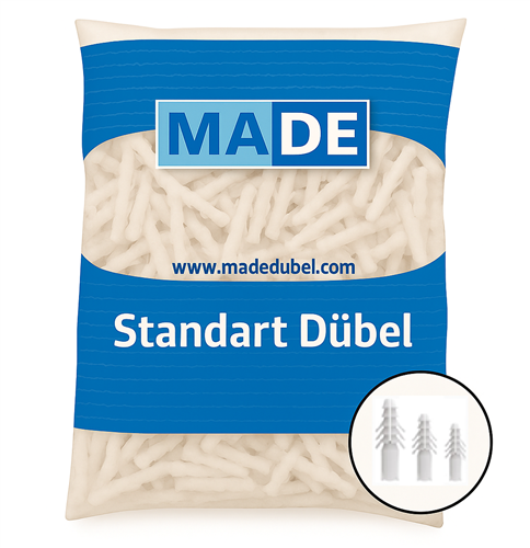 Made Plastik Dübel Beyaz 10 mm 500'lü Paket