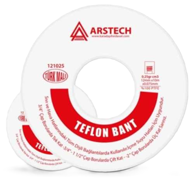 Arstech Teflon Bandı 12 mm x 10 mt 0.25 gr