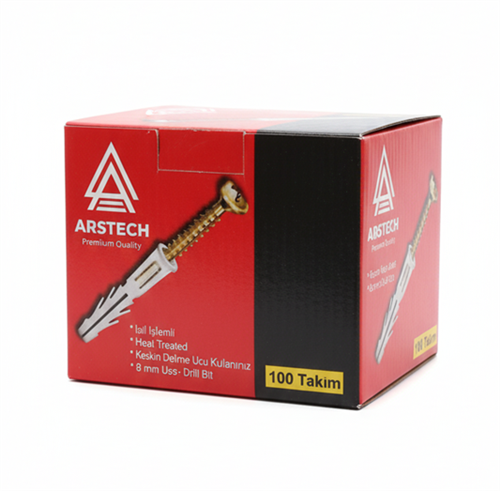Arstech 200220 Kalibre Dübel + Vida Işıl İşlemli 100’lü Paket
