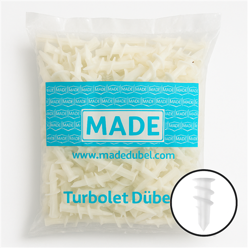[11735] Made Turbolet Dübel Düz Uçlu 13 mm 500’lü Paket