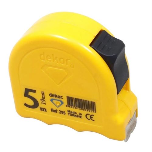 [13592] Dekor 295 Şerit Metre Sarı Kasa 5 mt 19 mm