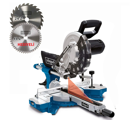 [72435] Scheppach HM254 Lazerli Kızaklı Gönye Kesme Makinası 254 mm 2000 Watt
