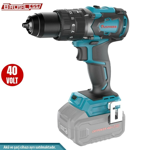 [72409] Catpower 4401 Akülü Darbeli Matkap Kömürsüz 90Nm 40V  Solo (Aküsüz) Paket