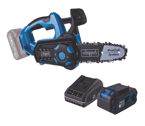 [72657] Scheppach BC-TCS200 Akülü Ağaç Kesme Motoru 20V 4Ah Pala 20 cm Tek Akülü