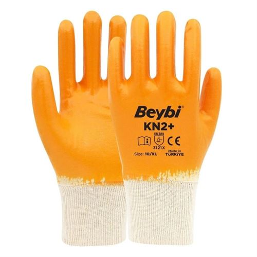 [28263] Beybi KN2 Plus Sarı Nitril İş Eldiveni No:10