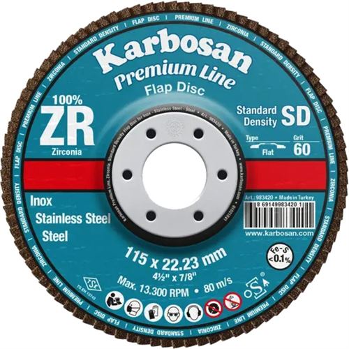 [11502] Karbosan ZR Flap Disk 115x22 mm 60 Kum