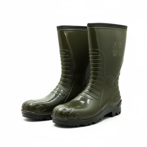 [14974] Gezer Yeşil PVC Çelik Burunlu İş Çizmesi No:45
